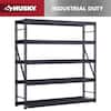 Husky 5-Shelf Metal Industrial Duty Freestanding Garage Storage Shelving Unit in Black (90 in. W x 90 in. H x 24 in. D) N2W902490W5B