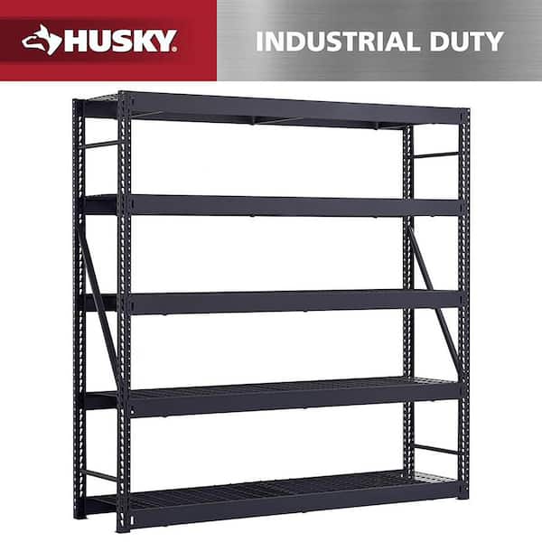 5-Shelf Metal Industrial Duty Freestanding Garage Storage Shelving Unit in Black (90 in. W x 90 in. H x 24 in. D)