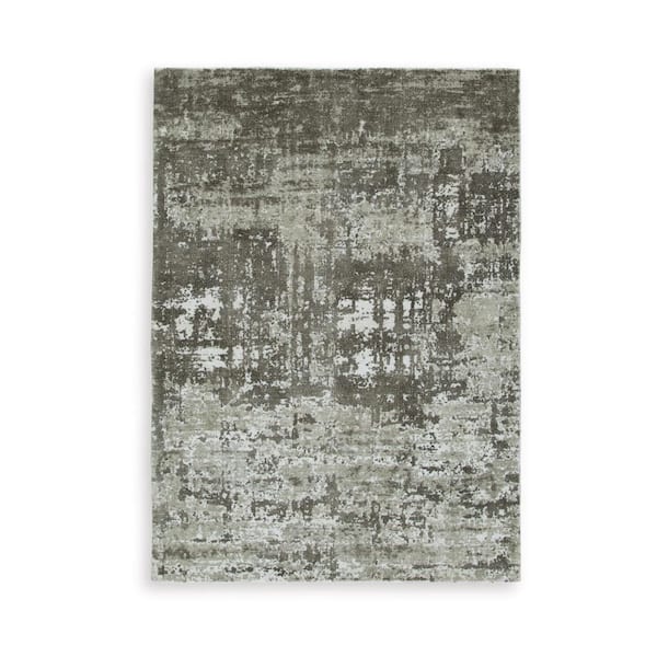 Monty Gray and Ivory 5 ft. x 7 ft. Geometric Area Rug