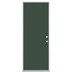 30 in. x 80 in. Flush Left Hand Inswing Conifer Painted Steel Prehung Front Exterior Door No Brickmold