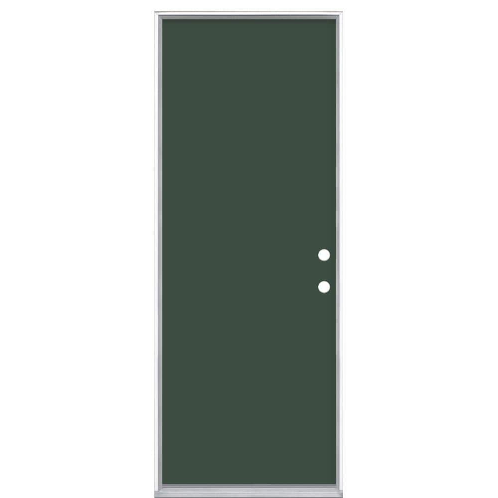 30 in. x 80 in. Flush Left Hand Inswing Conifer Painted Steel Prehung Front Exterior Door No Brickmold in Vinyl Frame price history on PriceWatchPro