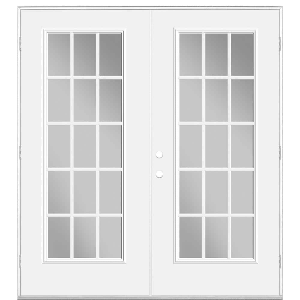 Masonite 72 in. x 80 in. Premium Primed Left Hand Outswing 15 Lite ...