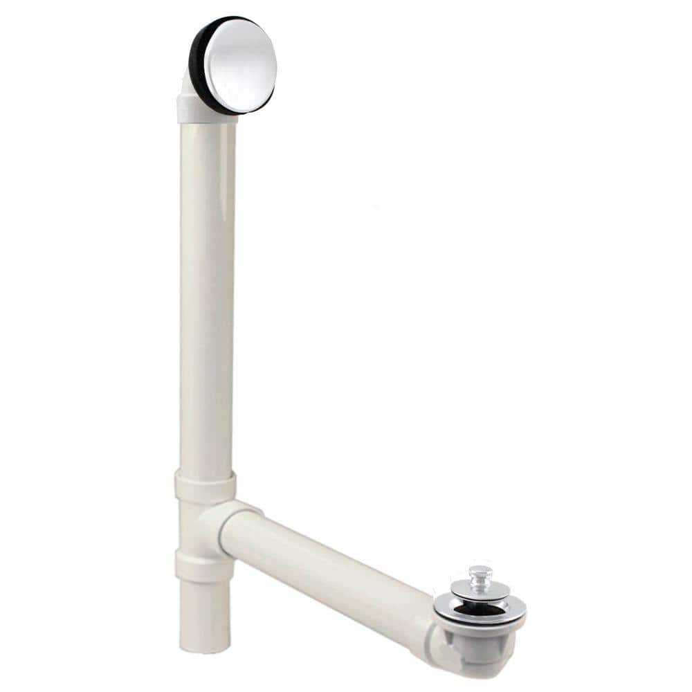 Illusionary Overflow, 12 in. x 4 in. Sch. 40 PVC Bath Waste Overflow with L