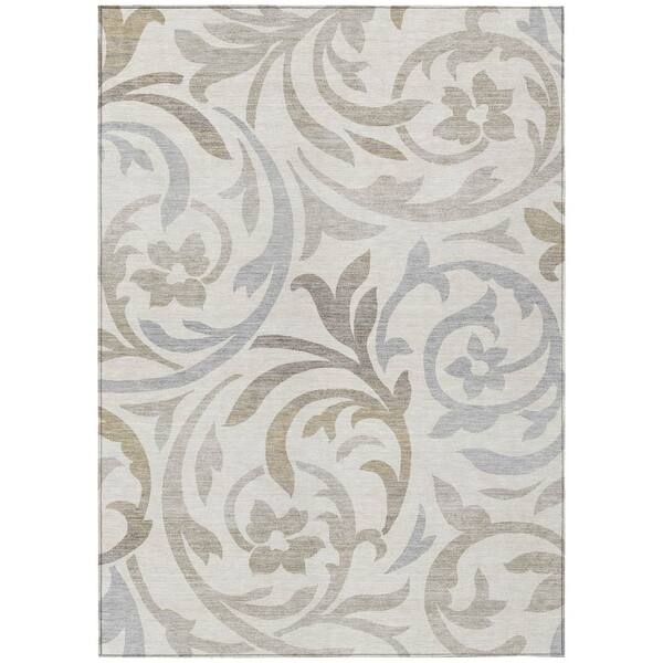 Chantille Machine Washable Indoor/Outdoor Abstract ACN3168 Ivory 5 ft. x 7 ft. 6 in. Area Rug