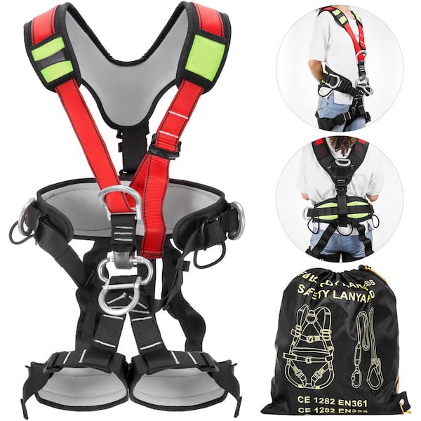 Black Red Kids's Full Body Safety Harness Rock Climbing Protector 