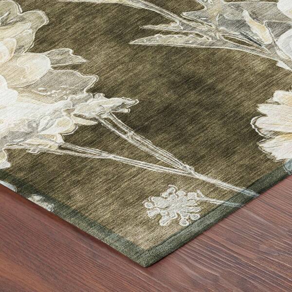 Chantille Machine Washable Indoor/Outdoor Abstract ACN2796 Chocolate 10 ft. x 14 ft. Area Rug