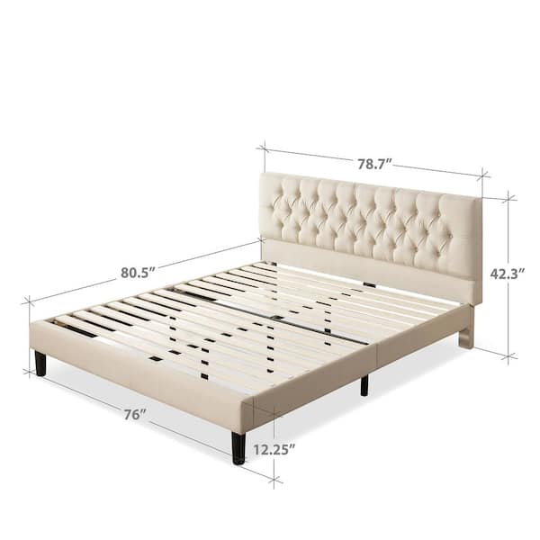 Zinus Misty Beige King Upholstered Platform Bed Frame FTTP-K Zinus Misty Beige King Upholstered Platform Bed Frame FTTP-K