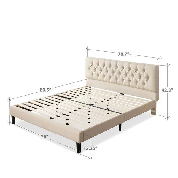 zinus misty upholstered bed