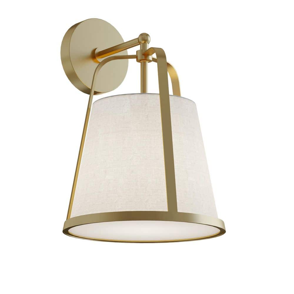 Lizzette 1-Light Light Antique Brass Wall Sconce with White Metal Shade price history on PriceWatchPro