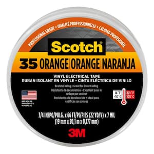 3/4 in x 66 ft Scotch Vinyl Color Coding Electrical Tape 35 Orange 