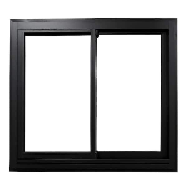 47.5 in. W x 47.5 in. H Universal/Reversible Handing Matte Black Aluminum Low-E Window