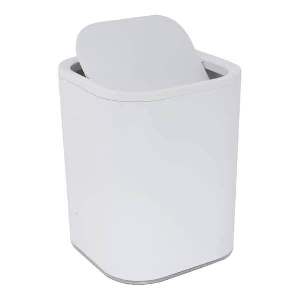 8L Acrylic Waste Bin in White
