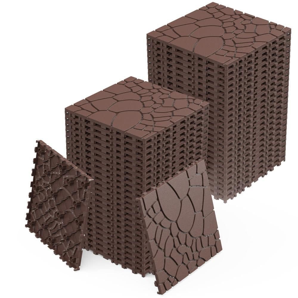 Plastic Floor Pavers 12x12 Plastic Waterproof Outdoor Patio Interlocki