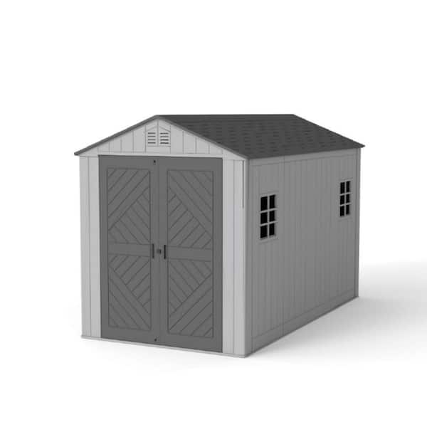 64 sq 6x11 ft. Outdoor Resin Storage Shed, Weatherproof Durable Tool Shed, Lockable with Floor and Window