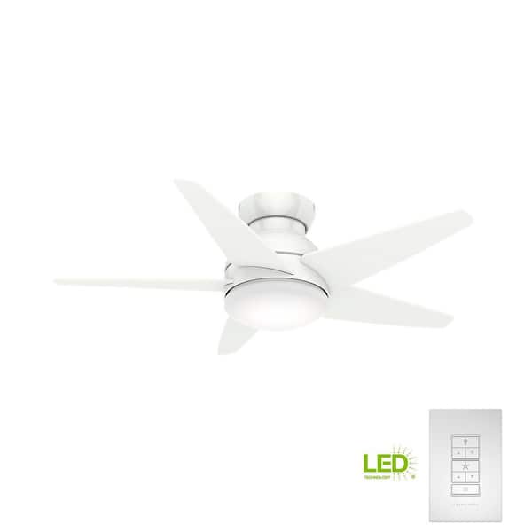 Casablanca - Isotope 44 in. LED Fresh White Indoor Ceiling Fan with Light and Wall Control