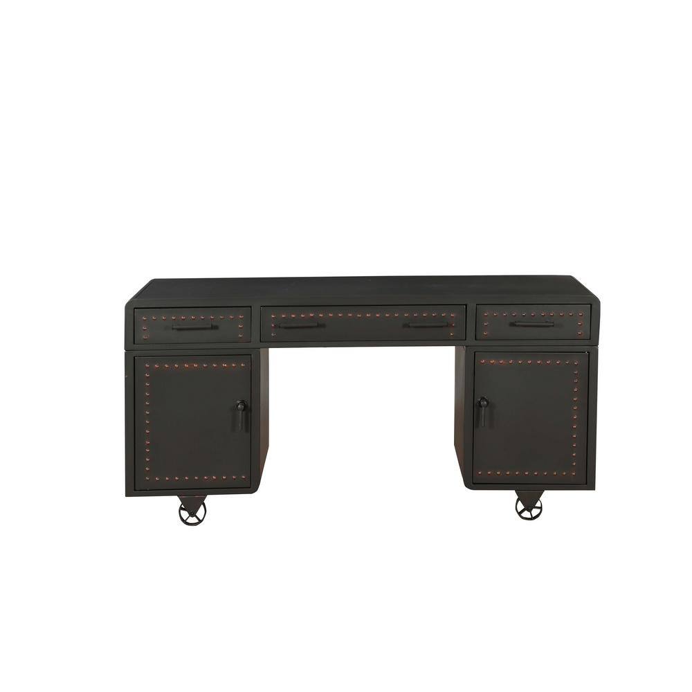 acme furniture actaki sandy gray metal executive desk