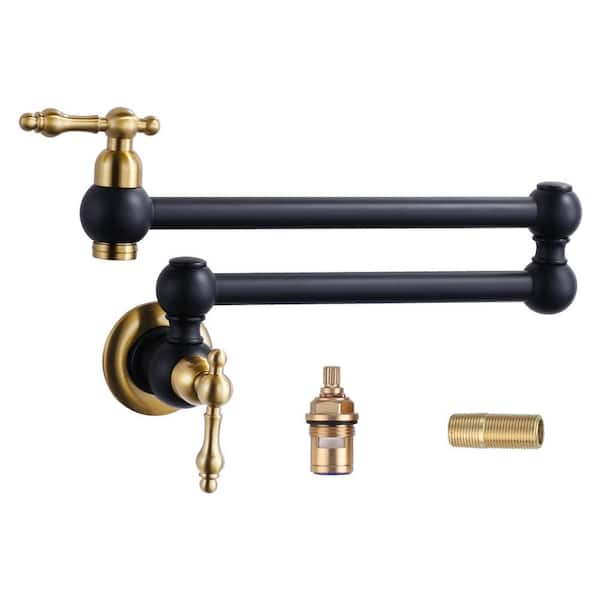 ALEASHA Wall Mounted Pot Filler Only for cold in Gold and Black AL