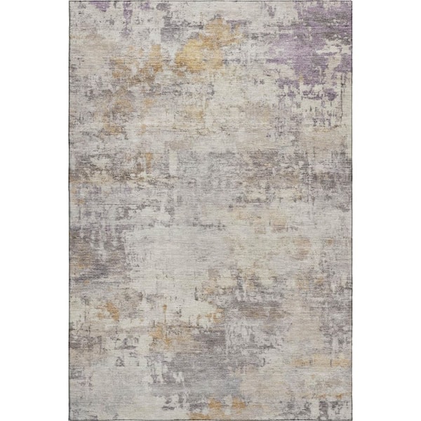 Mayfield Premium Machine Washable Abstract AMF2371 Linen 10 ft. x 14 ft. Area Rug