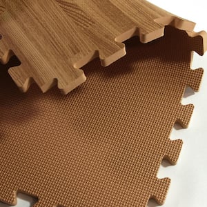 Wood Grain Reversible Dark Wood/Tan 24 in. W x 24 in. L Foam Interlocking Floor Tile (58.12 sq. ft.) (Case of 15)