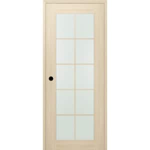28 in. x 80 in. Vona Right-Hand Solid Composite Core 10-Lite Frosted Glass Loire Ash Wood Single Prehung Interior Door