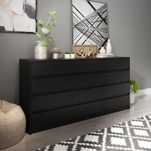 FUFU&GAGA Beige Wooden Grain 12 Drawers 69.1 in. Width x 15.9 in