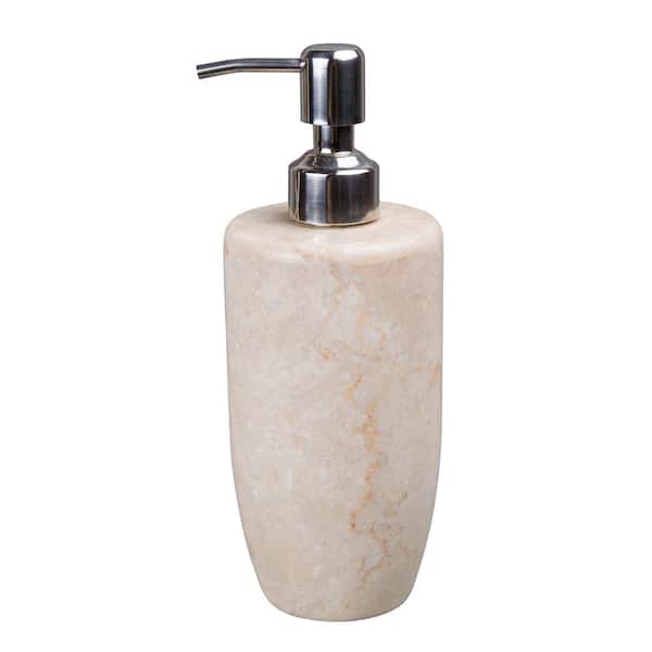 Creative Home Pedestal Natural Marble Liquid Soap Dispenser in Champagne