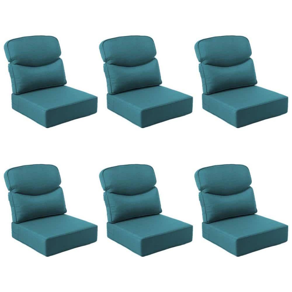 Sunsmile 22in. W x 24in. D x 6in. Thick 12-Piece Deep Seating Outdoor Lounge Chair Olefin Cushion, Peacock Blue price history on PriceWatchPro