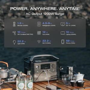 600W Output/1200W Peak Push-Button Start Solar Generator RIVER Pro with 110W Solar Panels 2 for Home, Camping and RVs