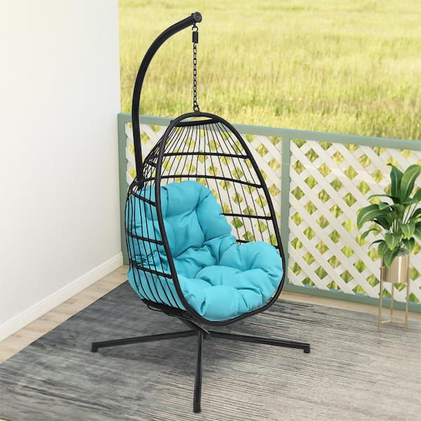 Maypex Wicker Hanging Basket Outdoor, Patio Hanging Swing Chair With Stand