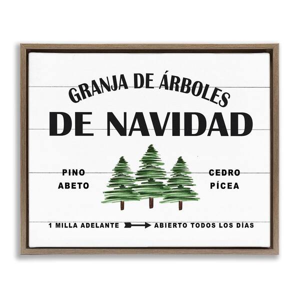 Christmas Tree Farm by Lettered and Lined Brown Floater Frame Abstract Graphic Art Print 25 in. x 31 in.