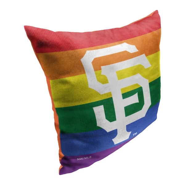 THE NORTHWEST GROUP MLB Sf Giants Pride Series Printed Polyester Throw Pillow 18 X 18