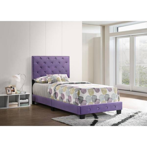 purple twin bed