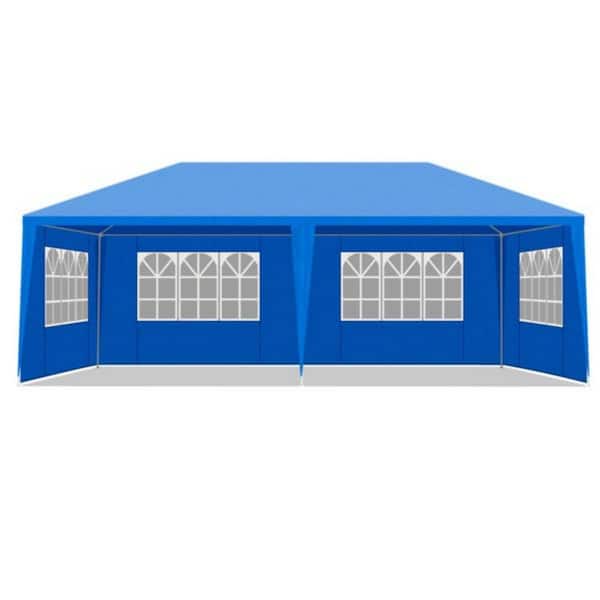 10 ft. x 20 ft. Outdoor Party Tent with Removable Sidewalls, Waterproof Canopy Patio Wedding Gazebo, Blue