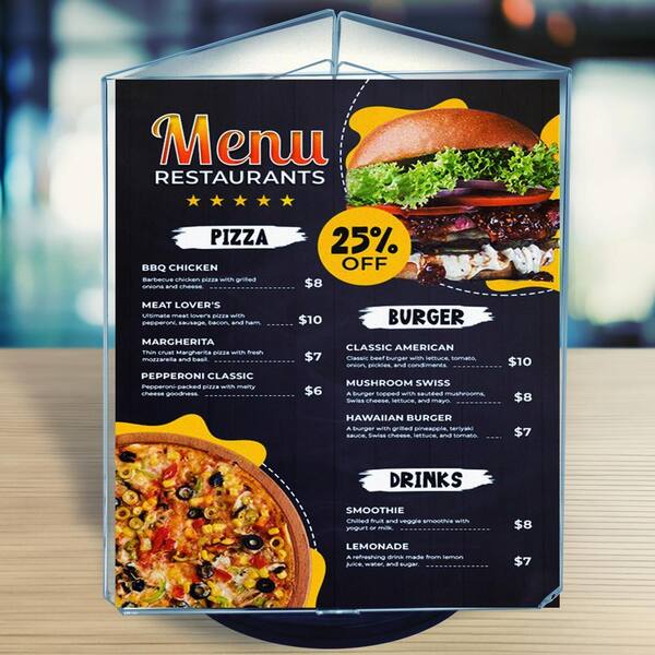 Azar Displays 8.5 in. x 11 in. 3-Sided Sign Holder 193732 - The