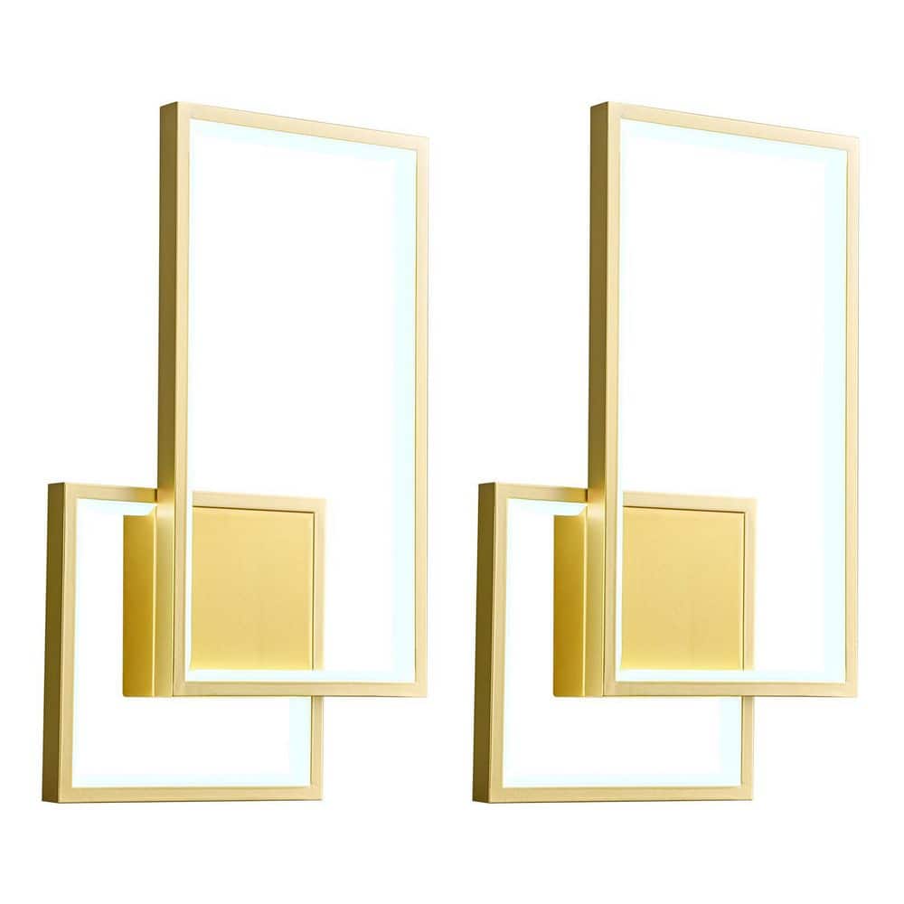 Home Lighting 9.44 in. 2-Light Gold 2-Pack Modern 6000K Dimmable Wall lamp Simple Aluminum Wall Fixture for Living Room price history on PriceWatchPro