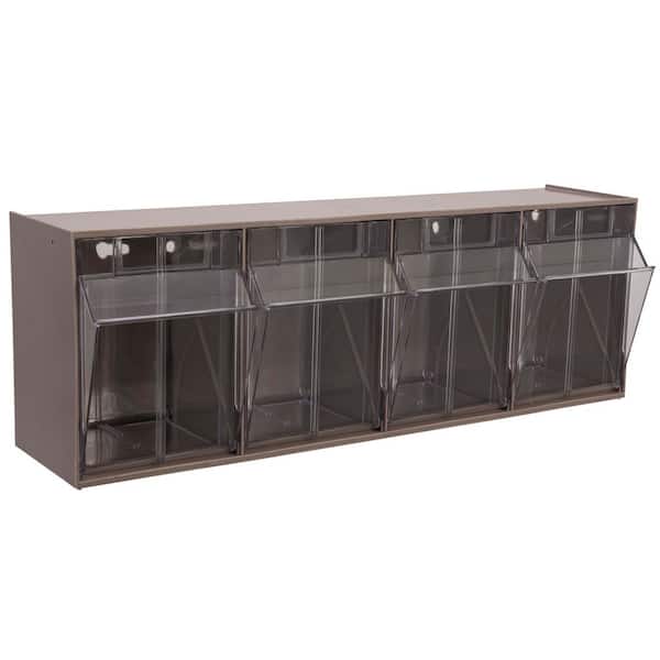 23 5/8 in. W x 6 3/4 in. D x 8 3/16 in. H, 4-Compartment Cabinet Small Parts Organizer Storage Bins, Mauve (1-Pack)