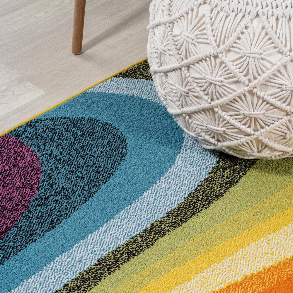 Colorful Abstract Swirl Multicolor 5 x 8 Area Rug