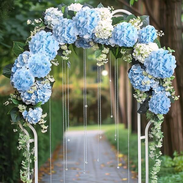 11.1 in. Blue Indoor Artificial Hydrangea Flower for Garden