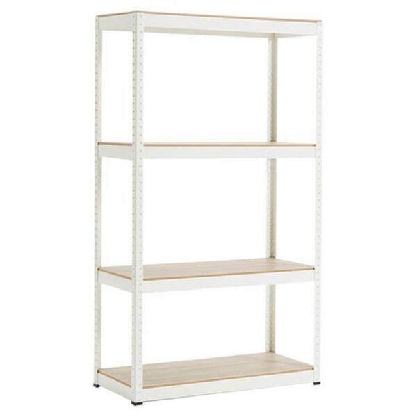 cadeninc 4-Tier Heavy Duty Steel Garage Storage Shelving Unit in White ...