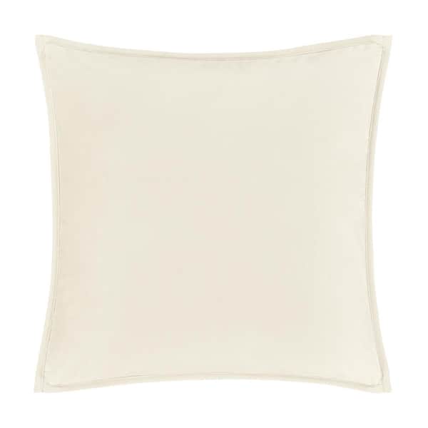 Unbranded Toulhouse Ivory Polyester 20 in. Square Decorative Throw Pillow Cover 20 x 20 in.