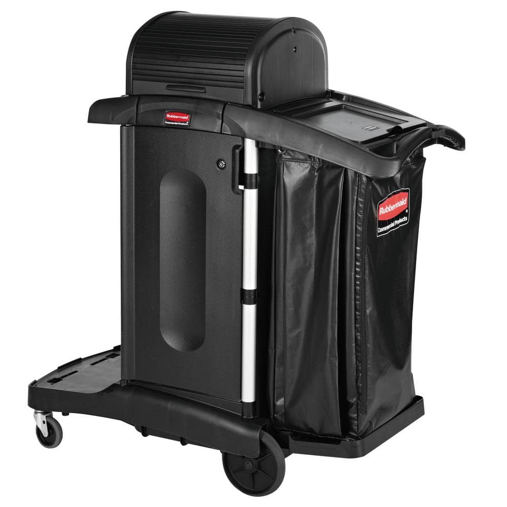 Rubbermaid Cleaning Cart with Zippered Bag, Black (3 Shelves) - Sam's Club