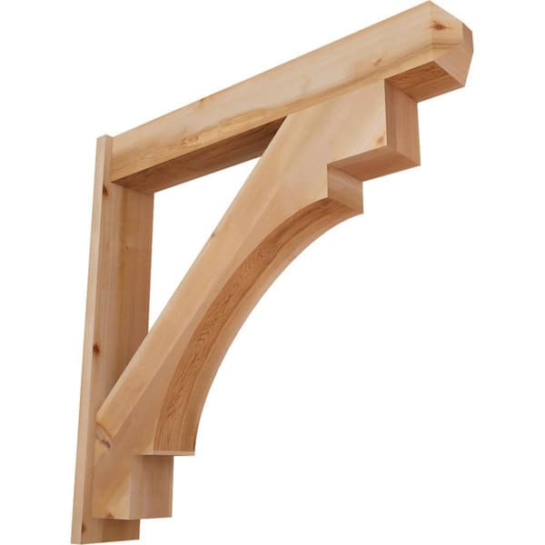 Ekena Millwork 8 in. x 44 in. x 44 in. Western Red Cedar Merced Craftsman Smooth Outlooker