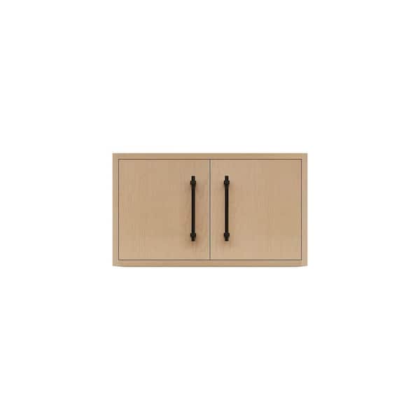 Victoria 23.8 in. W x 11.8 in. D x 13.78 in. H Brown Plywood Wall Overhead Floating Linen Cabinet in Yellow Oak