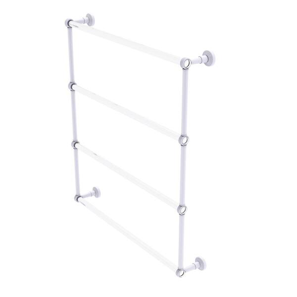 Allied Brass Pacific Beach 4-Tier 30 in. Ladder Towel Bar with Groovy  Accents in Matte White PB-28G-30-WHM
