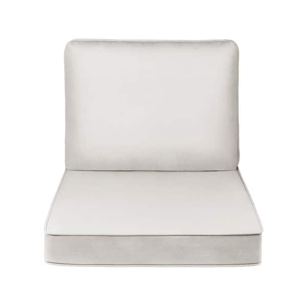 HAVEN WAY 26 in. x 30 in. 2-Piece Universal Outdoor Deep Seat Lounge Chair Cushion in Linen (1-Pack)