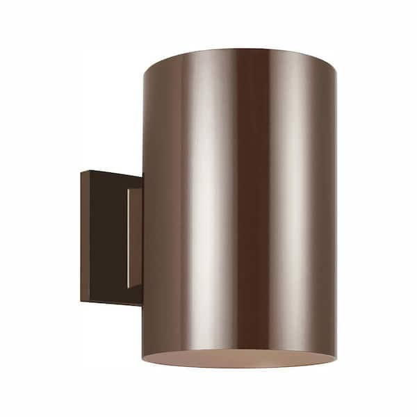 Generation Lighting Outdoor Cylinders 1-Light Bronze Outdoor Wall Lantern Sconce with LED Bulb