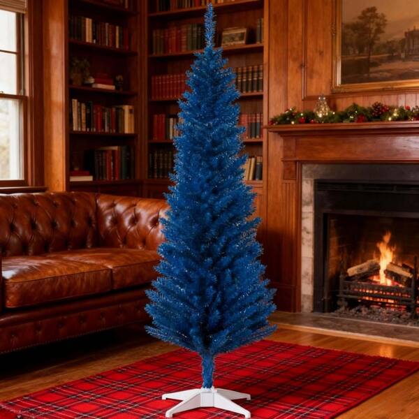 JUJABU 70.8 in. H Holiday Blue Artificial Christmas Tree with