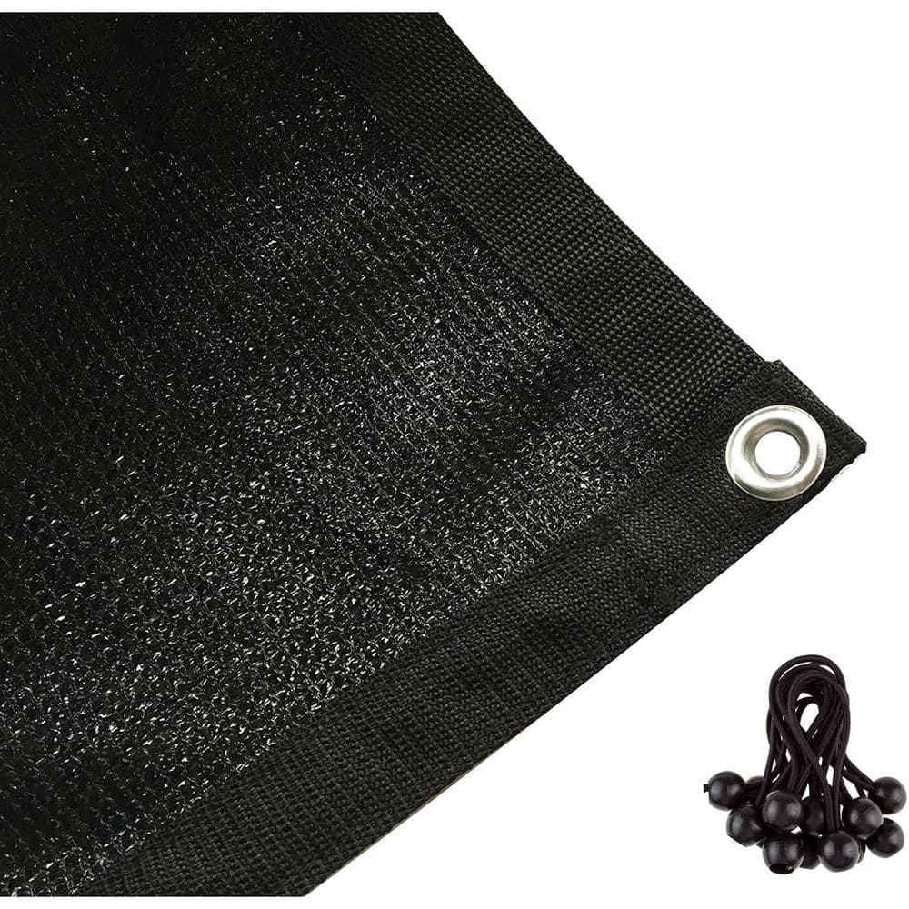 Shatex 90% Sunblock Shade Cloth With Grommets 8 ft. x 12 ft. Black for ...