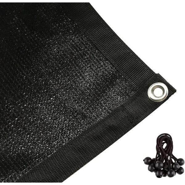 Shatex 90% Sunblock Shade Cloth With Grommets 8 ft. x 12 ft. Black for Plant Cover Greenhouse Barn Kennel Pool Pergola