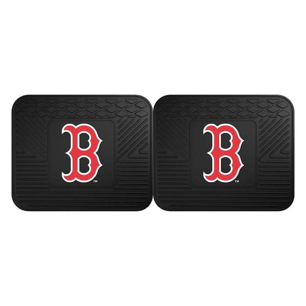 FANMATS MLB Boston Red Sox Black Heavy Duty 2-Piece 14 in. x 17 in. Vinyl Utility Mat